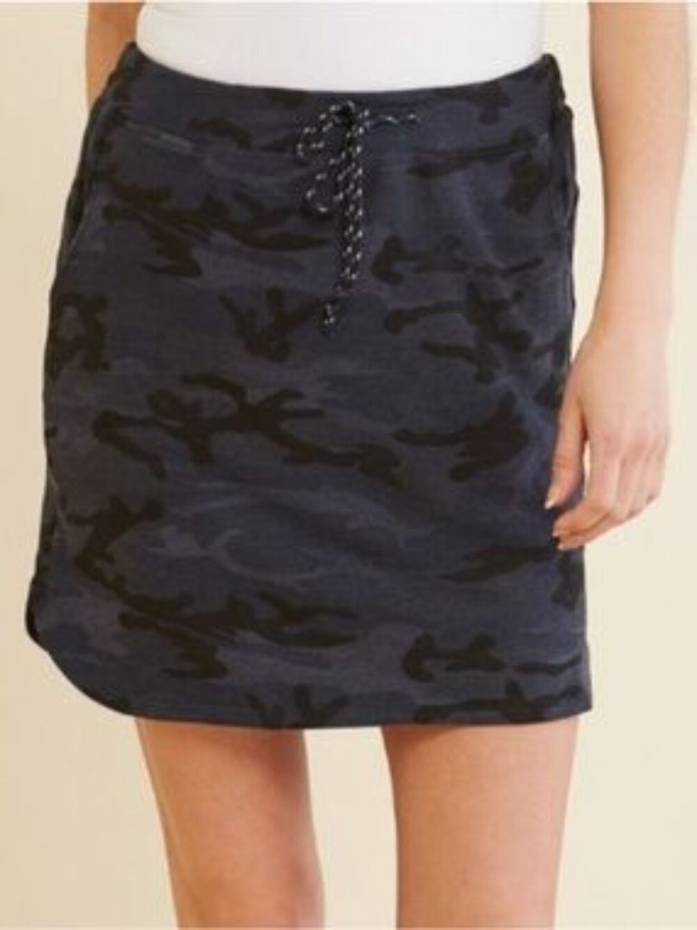 Sundry Navy Camouflage Drawstring Skirt Mini Length Size 1 (Small)